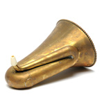 three quarter view of ear trumpet