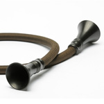 three quarter view of ear trumpet
