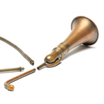 three quarter view of ear trumpet