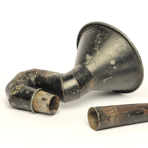 picture shows one piece ear trumpet @ EarTrumpets.com