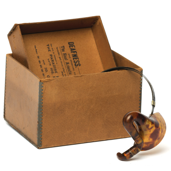 picture shows auricle ear trumpet @ EarTrumpets.com