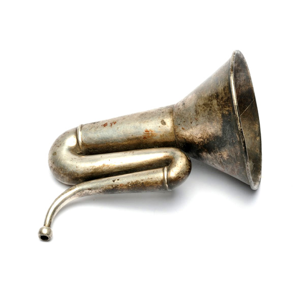 picture shows folded ear trumpet @ EarTrumpets.com