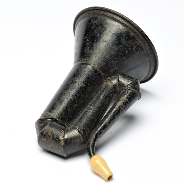 picture shows folded ear trumpet @ EarTrumpets.com