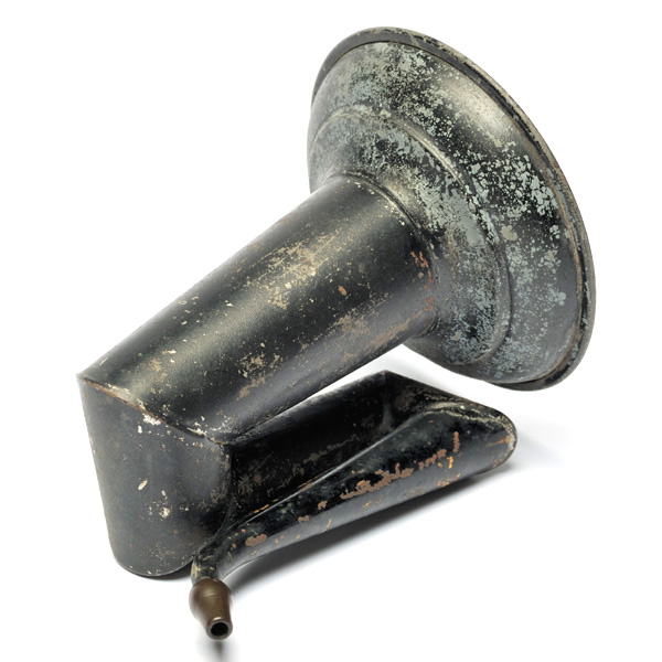 picture shows folded ear trumpet @ EarTrumpets.com