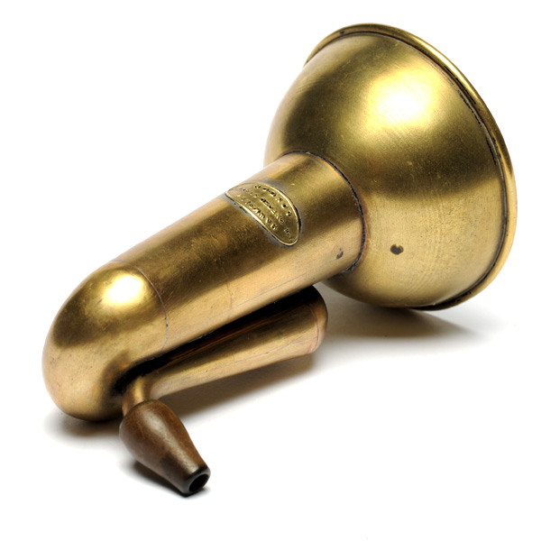picture shows folded ear trumpet @ EarTrumpets.com